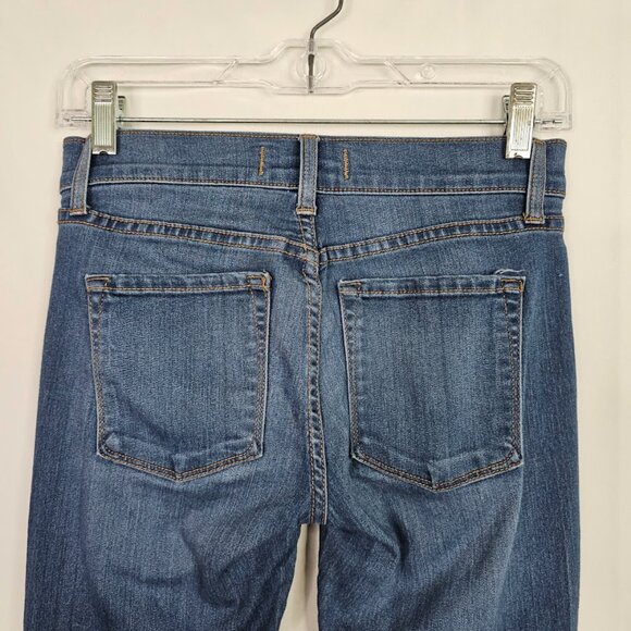 FREE PEOPLE Flare Bell Bottom Jeans MEDIUM BLUE size 26 Low Rise Raw Hem Denim - Picture 7 of 7